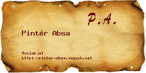 Pintér Absa névjegykártya
